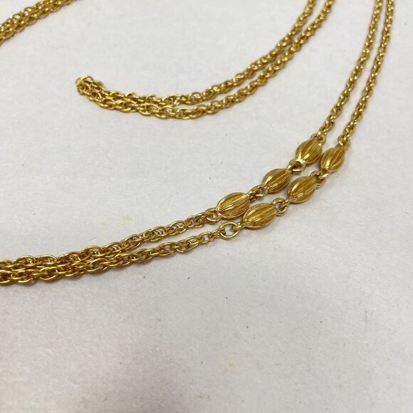 Monet Vintage 56" Long Necklace Gold-Tone Chain Flapper‎ Soft Girl Old Money - Picture 5 of 9